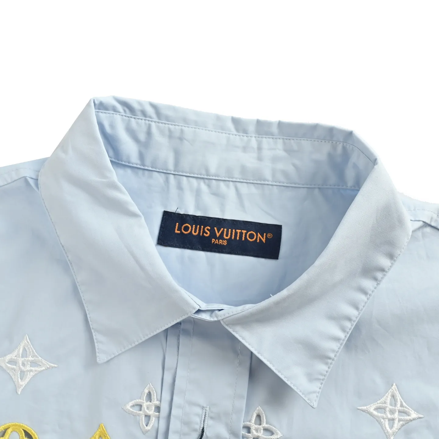 Louis Vuitton/Louis Vuitton 25ss presbyopic embroidered hollow short-sleeved shirt